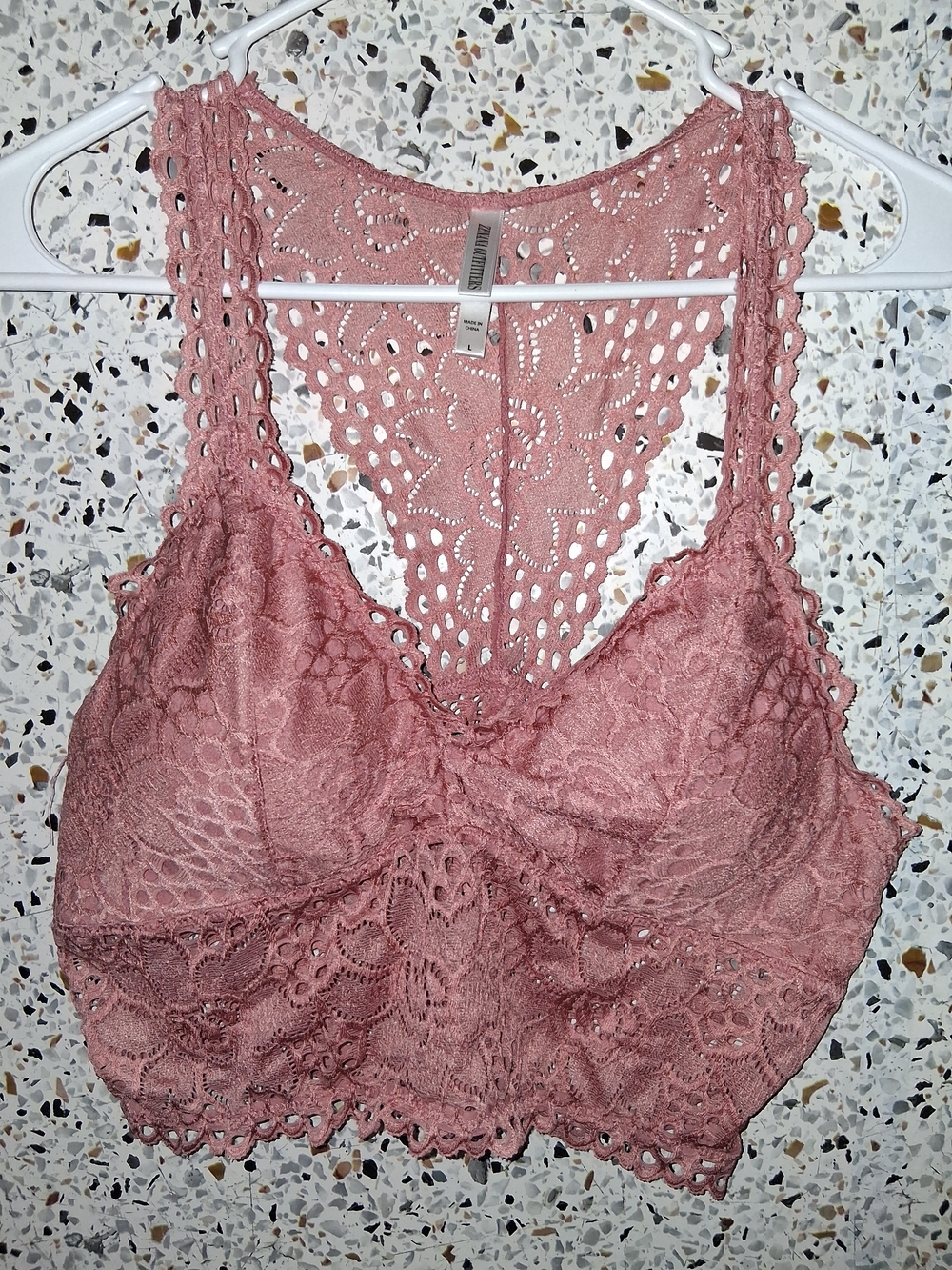 Zenana Outfitters Rose Pink Lace Tank Brallette